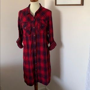 Motherhood Maternity flannel blue red tunic/dressM